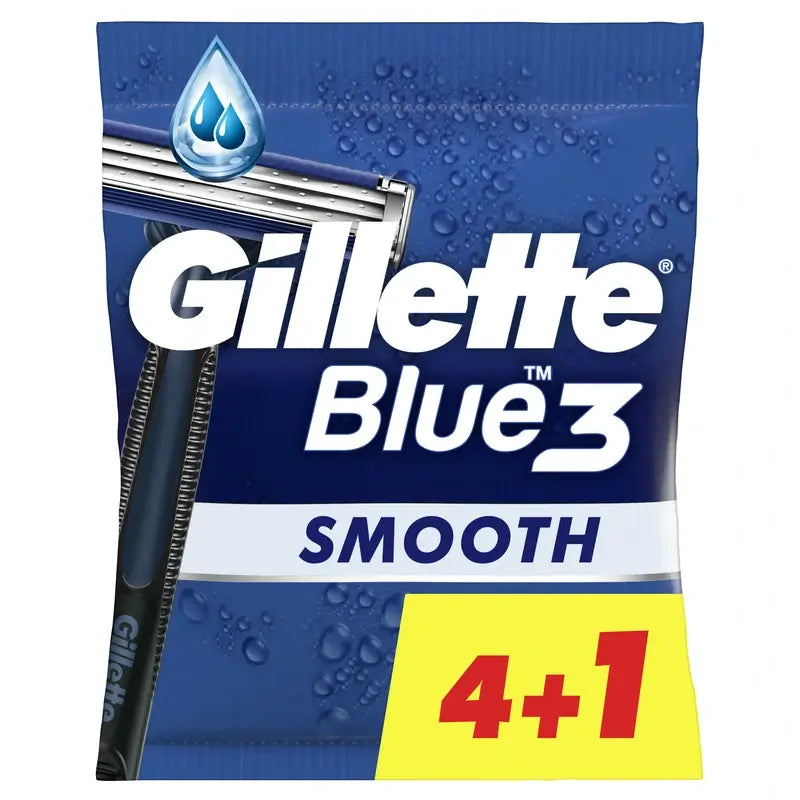 Gillette Blue3 Smooth Rasoirs jetables pour hommes, 5 pcs.