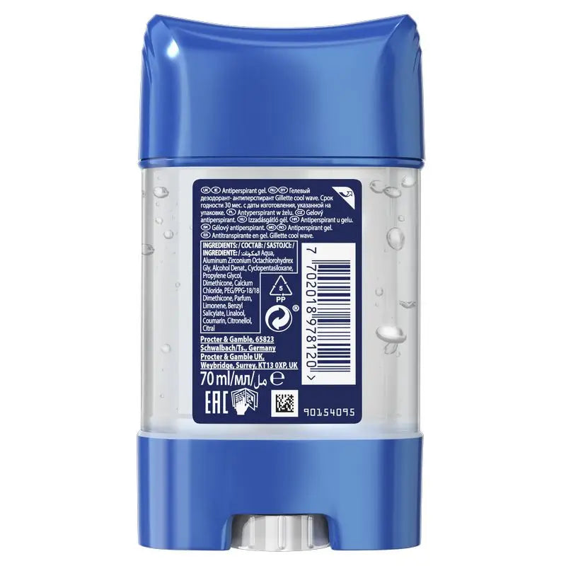 Gillette Clear Déodorant Gel Anti-Perspiration Cool Wave 70M