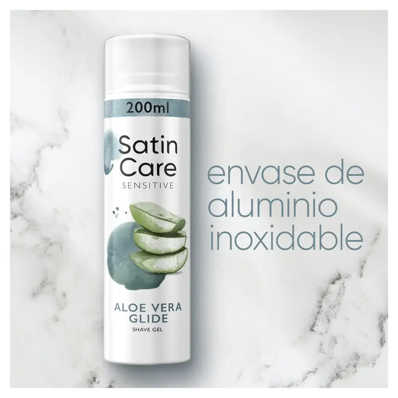 Gillette Satin Care gel capillaire à l'aloe vera pour femmes, 200 Ml