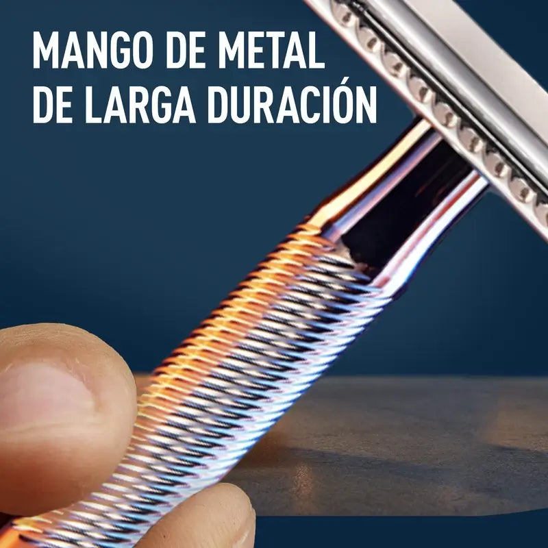 Gillette King C. Rasoir à barbe à double tranchant + 5 lames