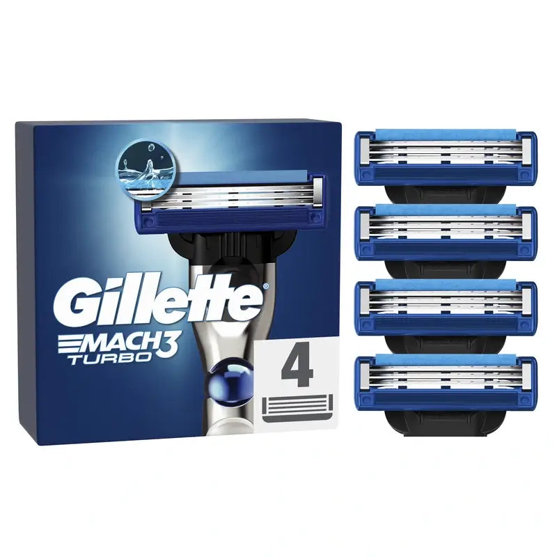 Recharges de rasoir pour hommes Gillette Mach3 Turbo, 4 pcs.