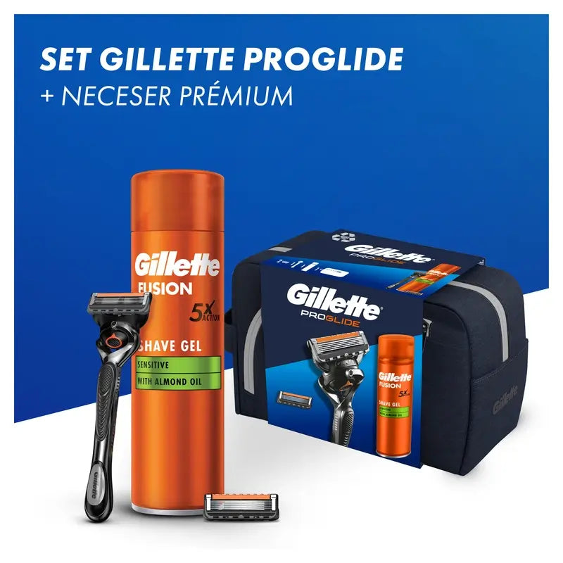 Gillette Proglide Pack avec Rasoir + 1 Recharge + Gel