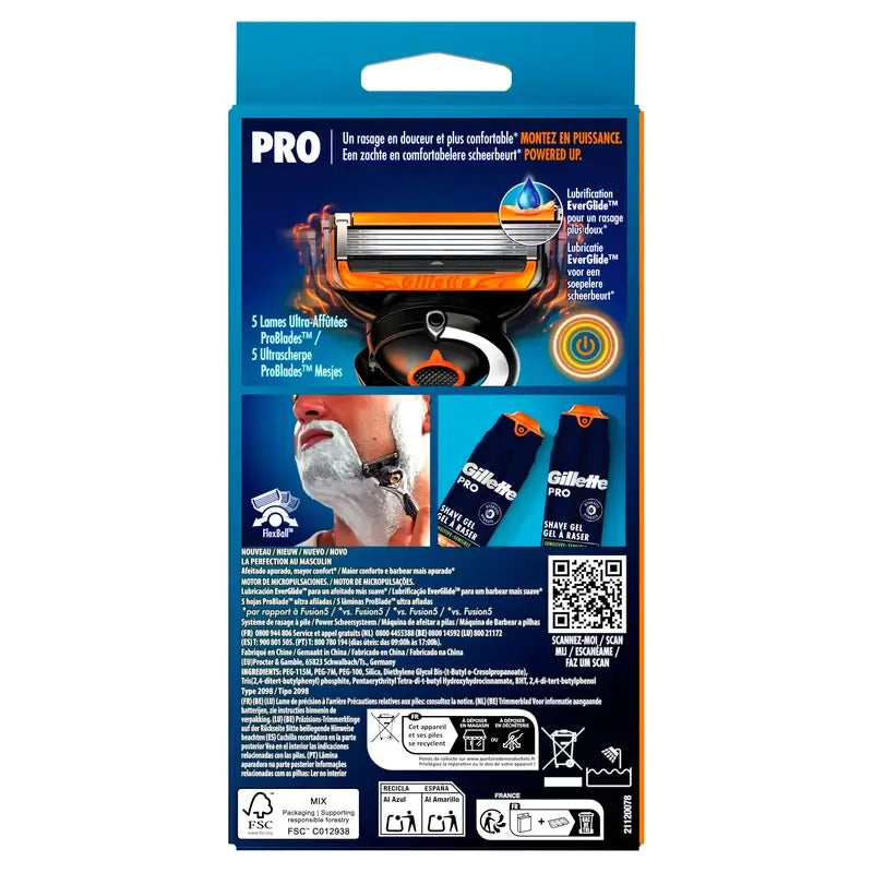 Rasoir Gillette Proglide Power 1, 2 recharges