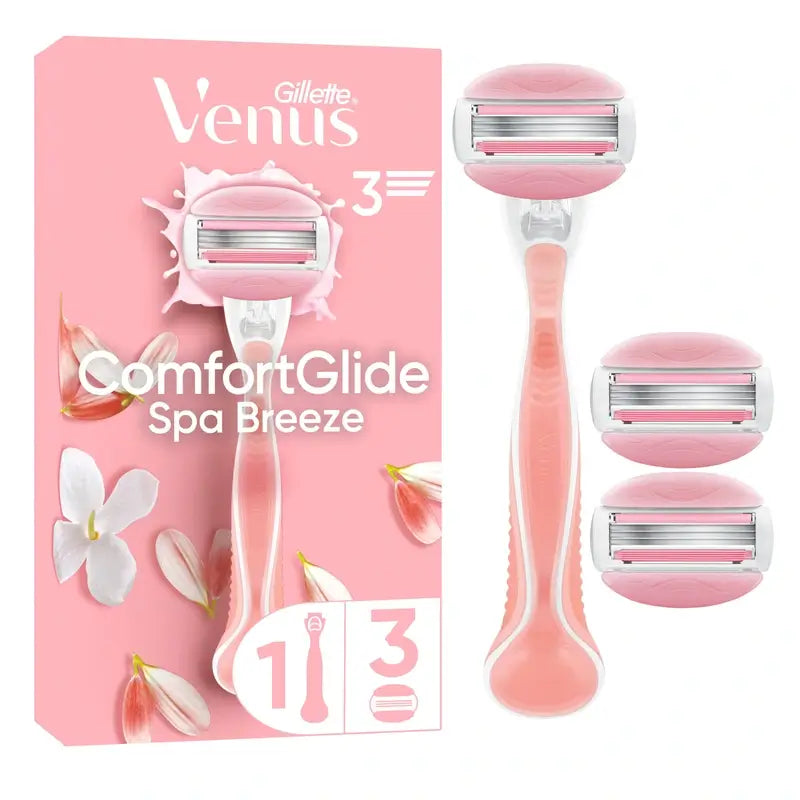 Rasoir épilatoire pour femmes Gillette Venus Comfortglide Spa Breeze, 1 manche + 3 recharges