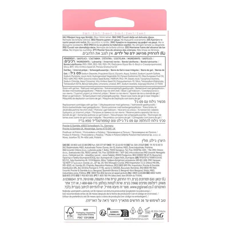 Rasoir épilatoire pour femmes Gillette Venus Comfortglide Spa Breeze, 1 manche + 3 recharges