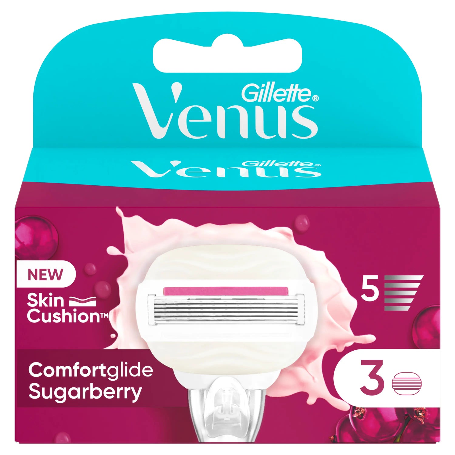 Venus Comfortglide Sugarberry Avec Olay, 3 pcs.