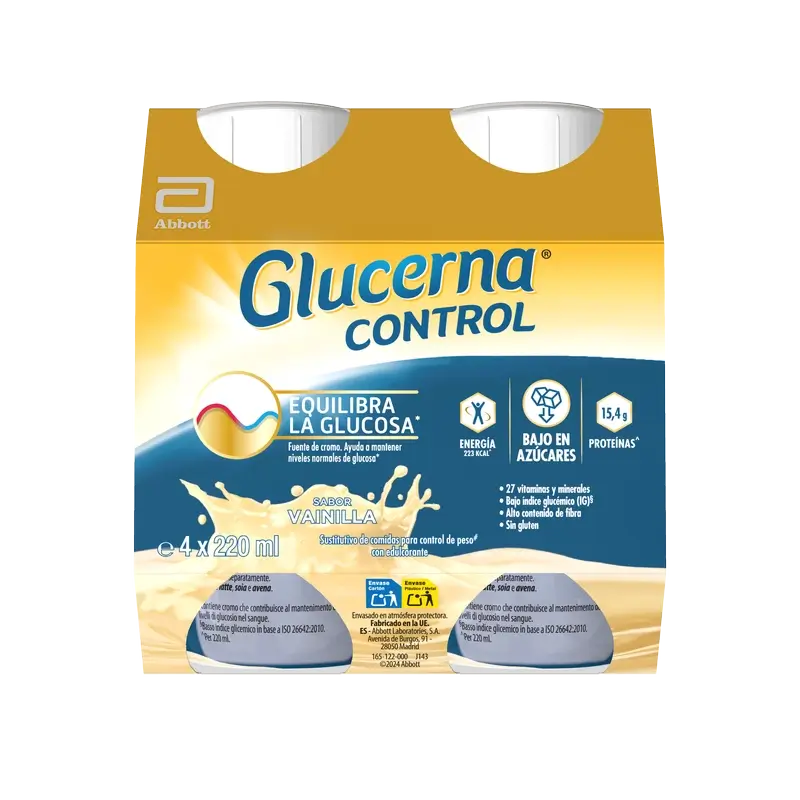 Glucerna Control Goût vanille, 4 flacons x 220 ml