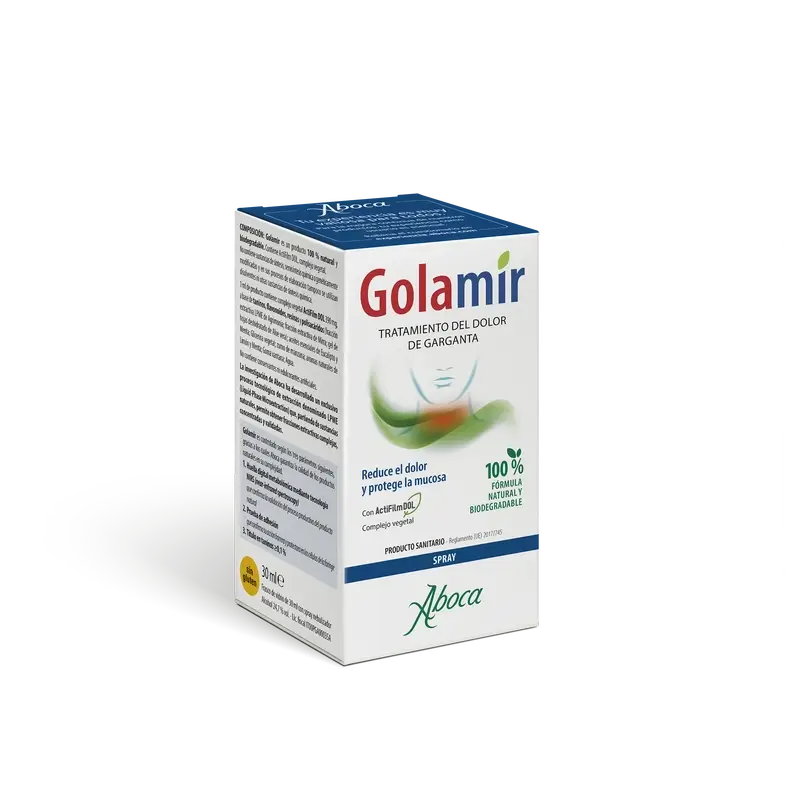 Aboca Golamir 2Act Throat & Oral Cavity Pain & Irritation Relief Spray, Gluten Free, 30 ml