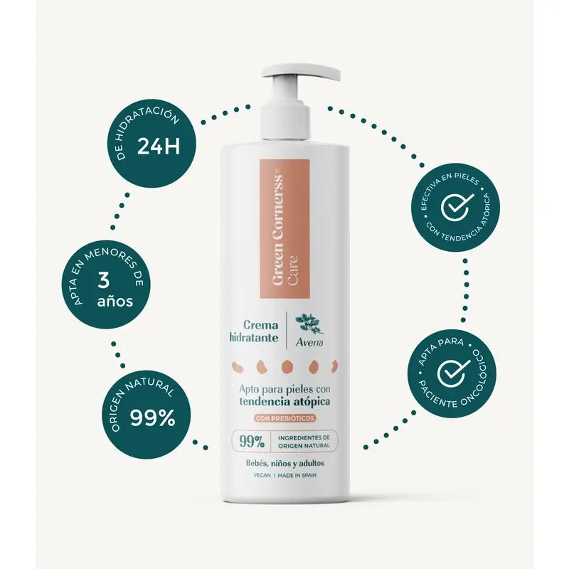 Green Cornerss Crème hydratante à l'avoine, 2 x 280 ml