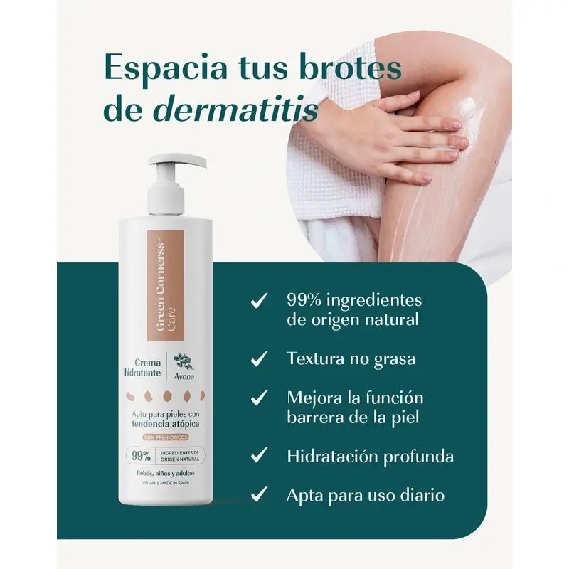 Green Cornerss Crème hydratante à l'avoine, 2 x 280 ml