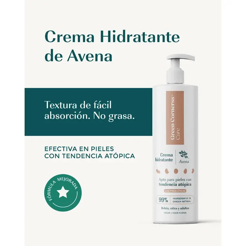 Green Cornerss Crème hydratante à l'avoine, 2 x 280 ml