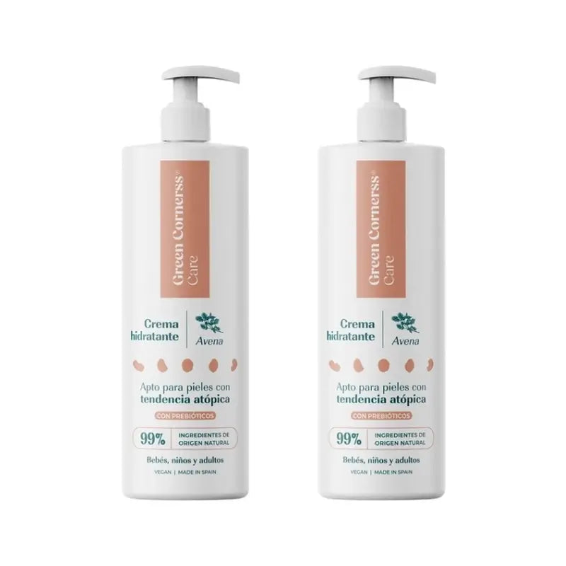Green Cornerss Crème hydratante à l'avoine, 2 x 280 ml