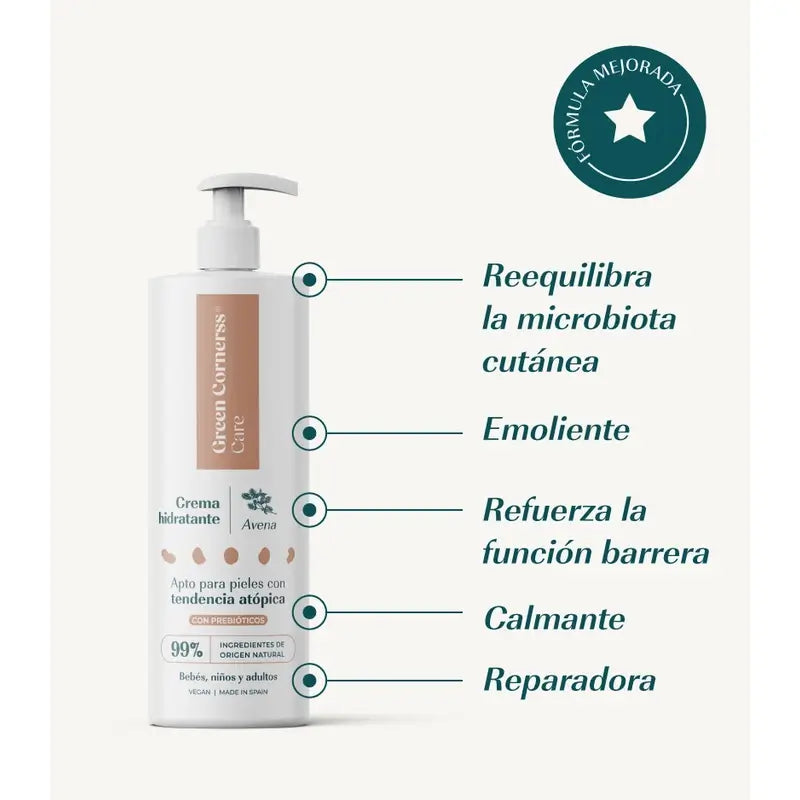 Green Cornerss Crème hydratante à l'avoine, 3 x 280 ml
