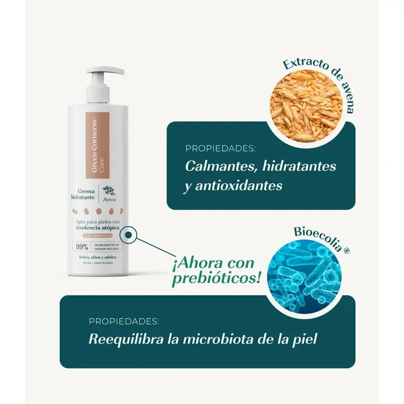 Green Cornerss Crème hydratante à l'avoine, 3 x 280 ml
