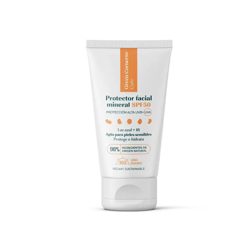 Bouclier minéral pour le visage SPF50 de Green Cornerss, 50 ml