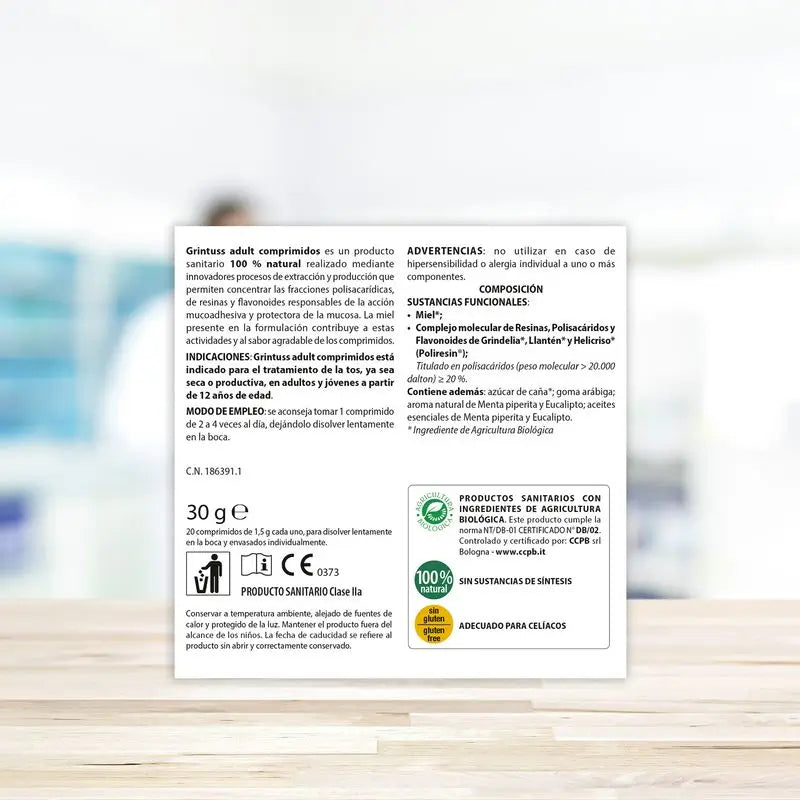 Aboca Grintuss Adultes Toux sèche et productive, 20 comprimés