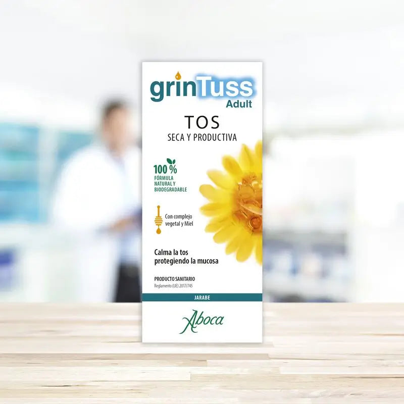 Aboca Grintuss Adultes, sirop sec et productif contre la toux, 180 g