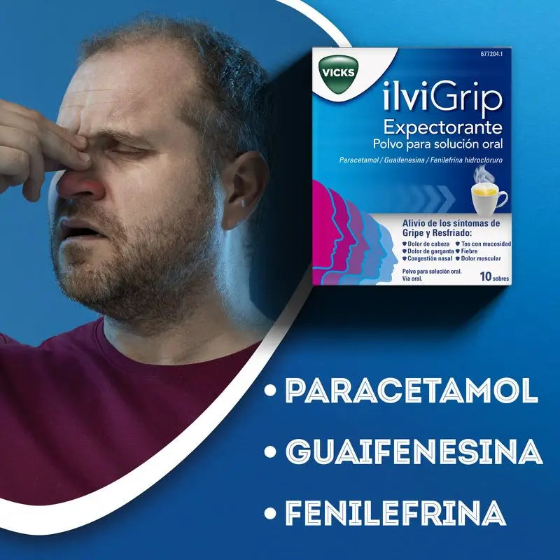 Ilvigrip Expectorant en poudre pour solution orale, 10 sachets