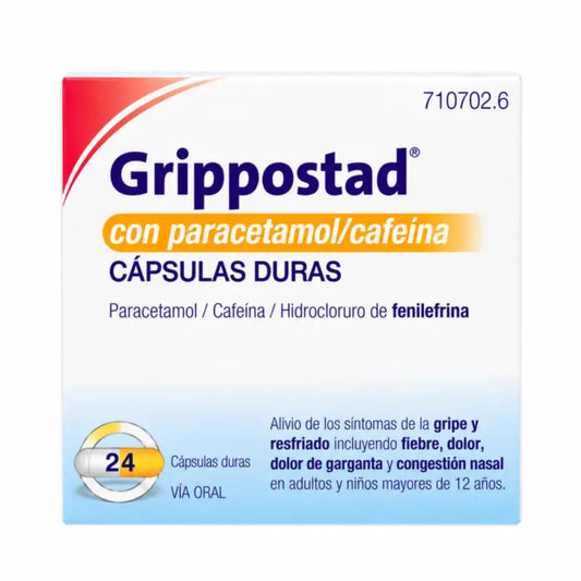 Grippostad avec paracétamol/caféine 24 gélules