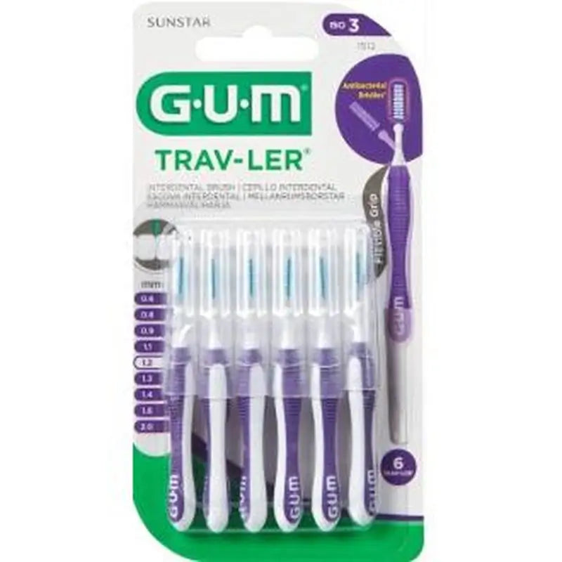 Gum Interdental Brush Trav-Ler 1512 1,2Mm 6Un Purple
