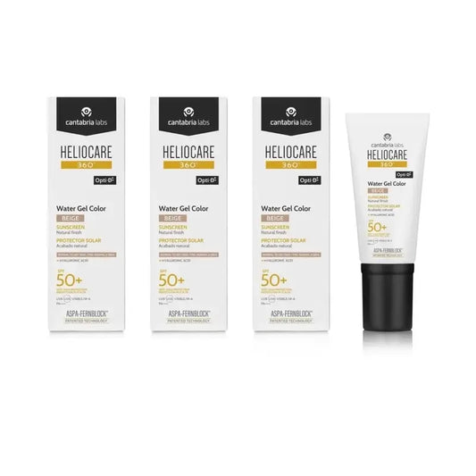 Heliocare 360º Colour Water Gel Beige Beige Spf 50+, 3X50 Ml
