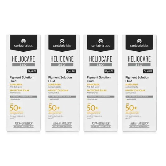 Heliocare 360º Pigment Solution Fluide Spf50+, Pack 4 x 50 Ml