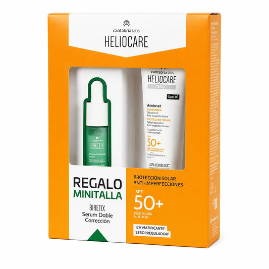 Heliocare Pack 360 Acnimat 50Ml+ Minitalla Biretix Double Correction Serum 10 Ml