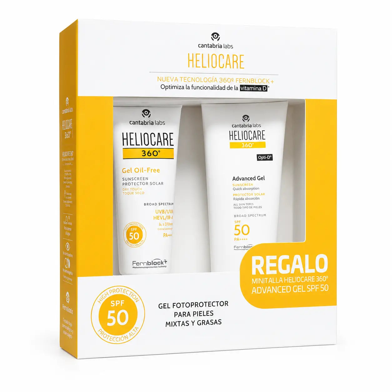 Heliocare Pack 360 Gel de Spf50 + Minitalla 360 Gel Advance, 150 ml