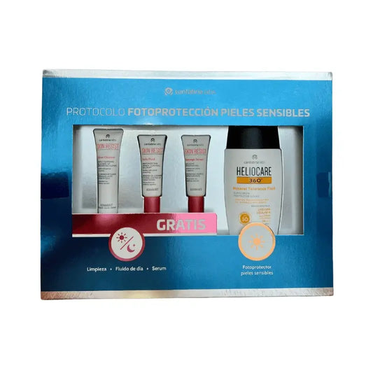 Pack Heliocare 360 Fluide de tolérance minérale SPF50 + 3 échantillons Skin Resist