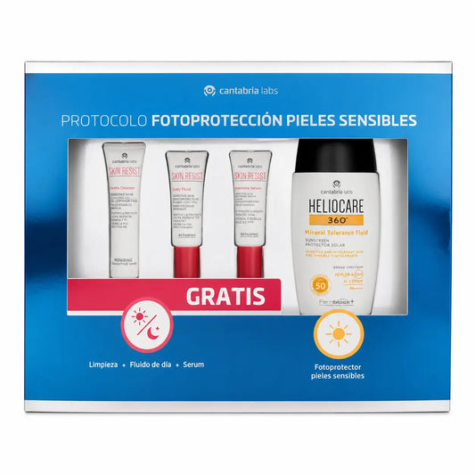 Pack Heliocare 360 Fluide de tolérance minérale SPF50 + 3 échantillons Skin Resist