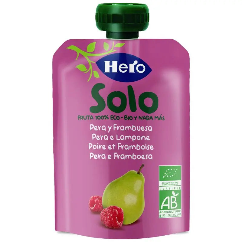 Hero Baby Solo Sachet Poire & Framboise 100g
