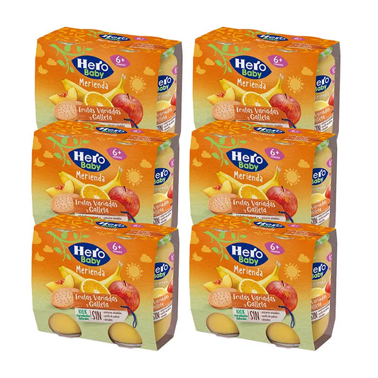 Hero Baby Pack Snack Pack Biscuits aux fruits assortis, 6 X 2X190 Gr