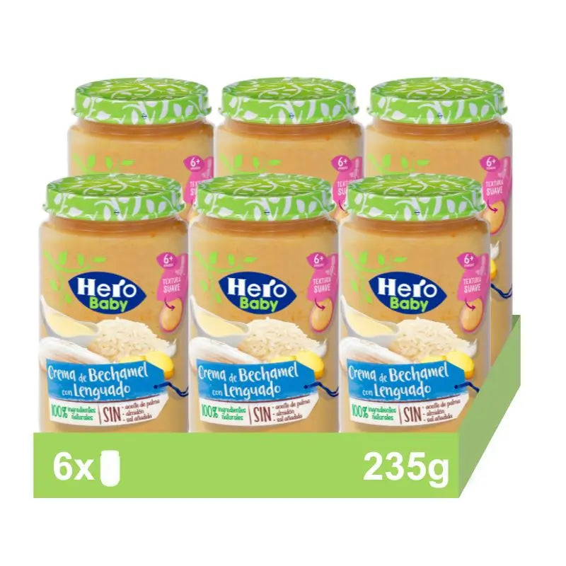 Hero Baby Pack Sauce béchamel crémeuse à la sole, 6 X 235 grammes