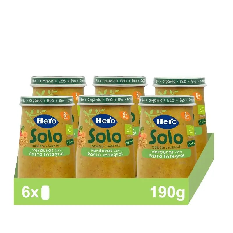 Hero Baby Pack Eco Vegetable Only Pack avec pâtes complètes, 6 x 190g