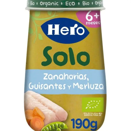 Hero Baby Eco Hero Solo Pot de carottes, pois et colin, 190g