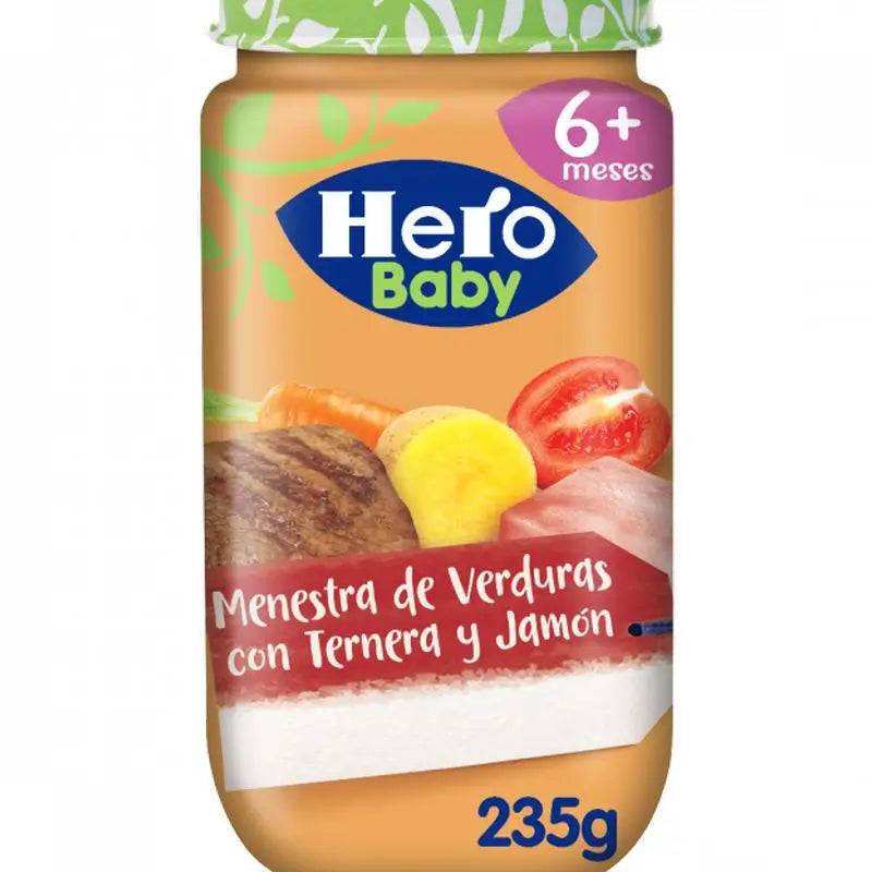 Hero Baby Potage de légumes au bœuf et au jambon, 235g