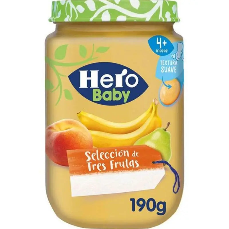 Hero Baby Hero Baby Pot de sélection de trois fruits, 190g