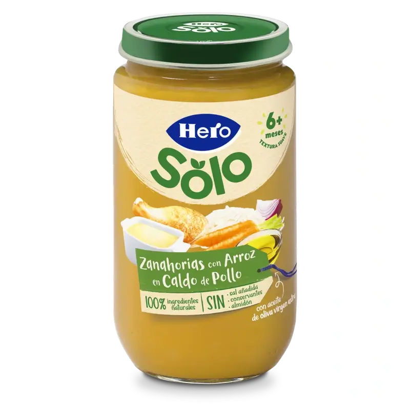 Hero Baby Carrots avec riz dans un bouillon de poulet, 235gr