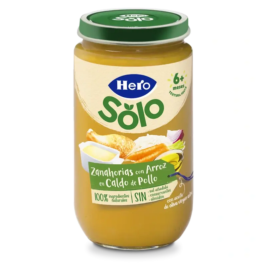 Hero Baby Carrots avec riz dans un bouillon de poulet, 235gr