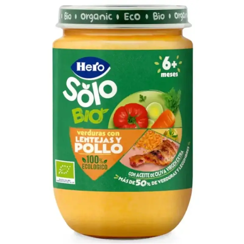 Hero Baby Eco Pot de légumes avec lentilles et poulet ECO +6m 190g