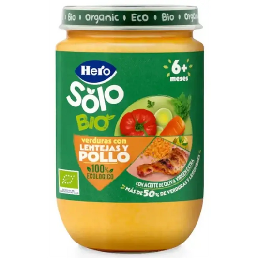 Hero Baby Eco Pot de légumes avec lentilles et poulet ECO +6m 190g