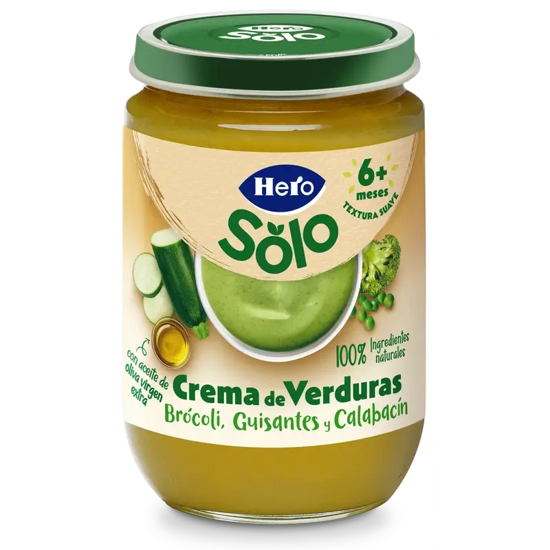 Hero Solo Crème de légumes, brocolis, pois et courgettes, 190 g