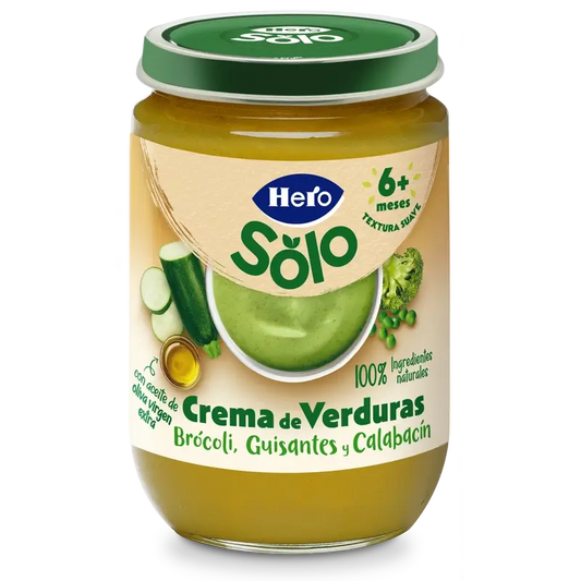 Hero Solo Crème de légumes, brocolis, pois et courgettes, 190 g