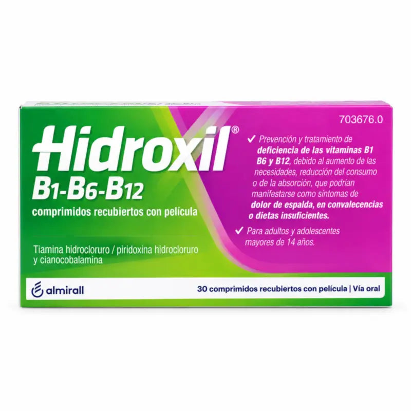 Hidroxil B1 B6 B12, 30 Comprimés
