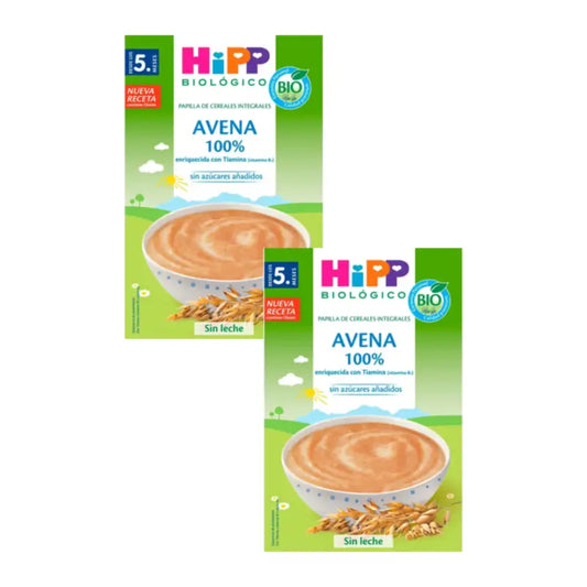 Hipp 100 % avoine – Bouillie de céréales bio, lot de 2 x 200 grammes