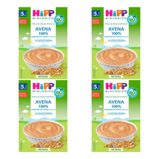 Hipp 100 % avoine – Bouillie de céréales bio, lot de 4 x 200 grammes