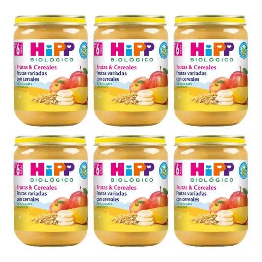 Hipp Bio Pot de fruits assortis aux céréales, lot de 6 x 190 g
