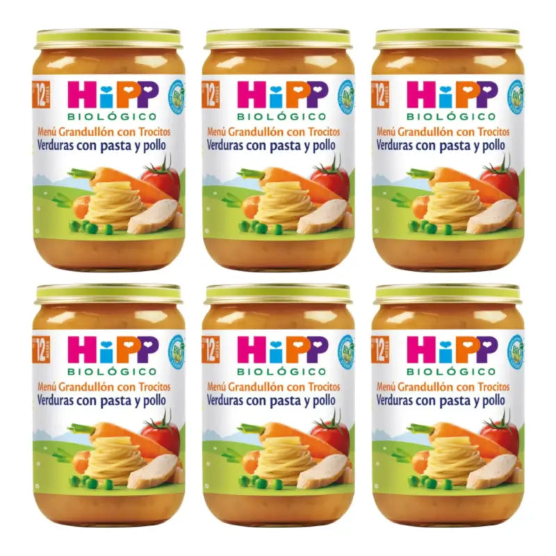 Hipp Bio : petits pots de légumes aux pâtes et au poulet, lot de 6 x 220 g