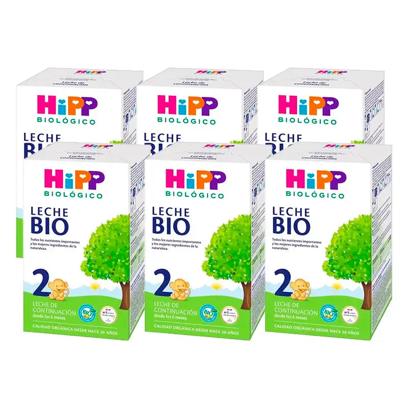 Lait Hipp 2 Bio, paquet de 6 x 600 g