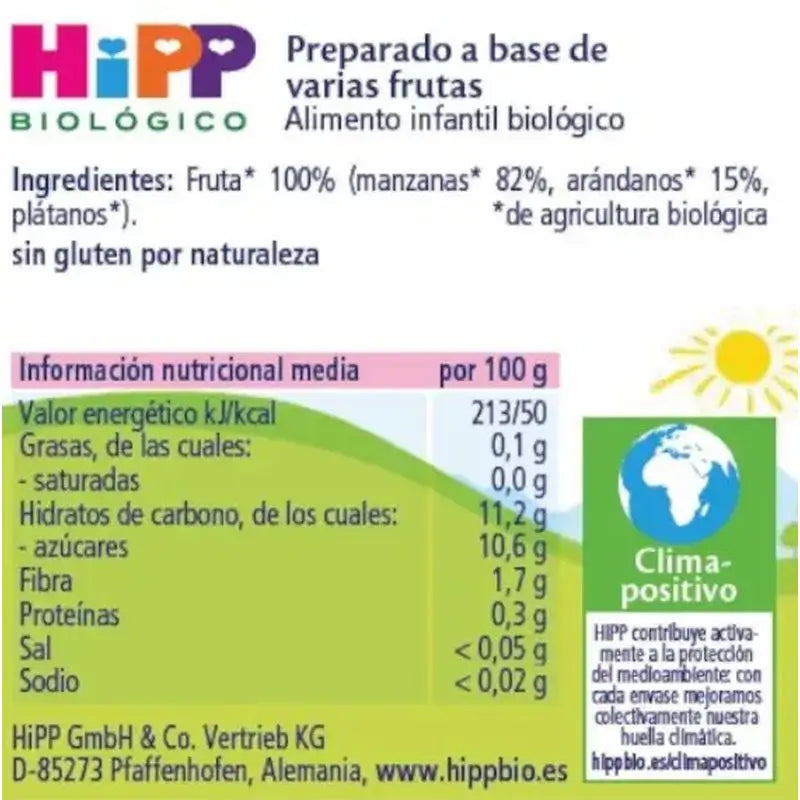 Hipp Bio Muffin aux myrtilles, pommes et bananes, 190 g
